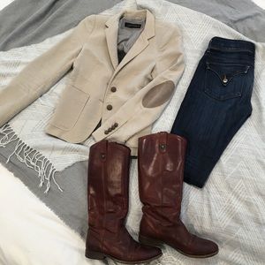 Zara Woman taupe suede blazer size small